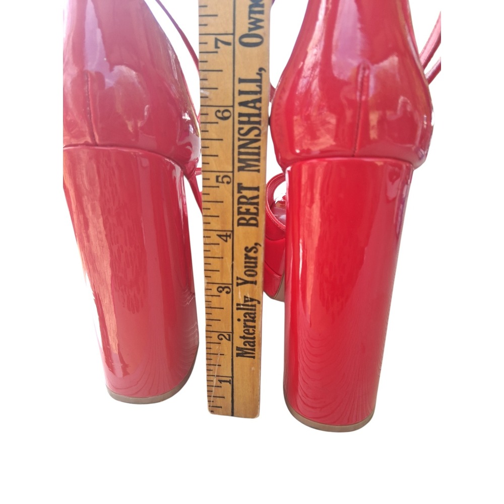 Dream Pairs Chunky Platform Indie Sleaze Women's size 8 Red Patent Leather Heels - Picture 5 of 11